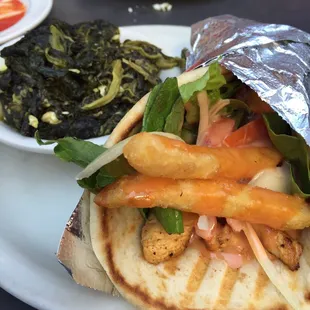 Nefelie&apos;s pita with feta spinach