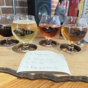 GF Beer Flight - Cookies, Spacerveza, Pride, Blackberry