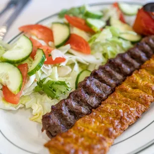 #26: Beef &amp; Chicken Koobideh w/ Salad ($21)