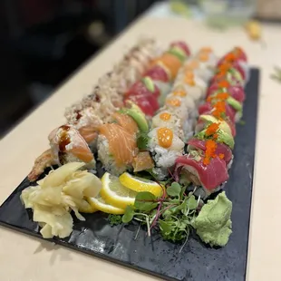 a sushi platter