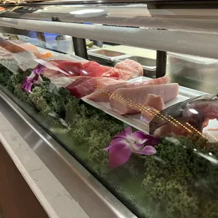 Fresh fish ready to go onto sushi orders