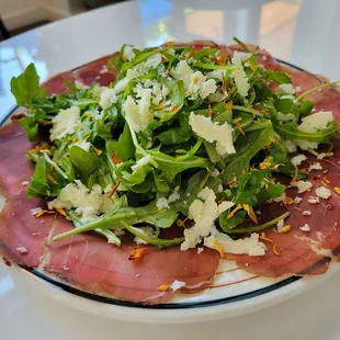 a plate of food on a table