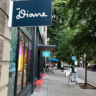 a storefront on a city street