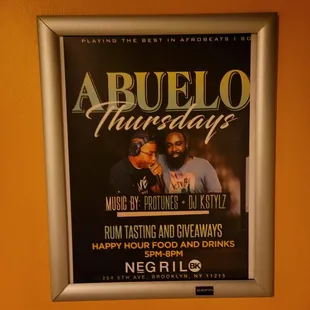 a poster for abuelio thursdays