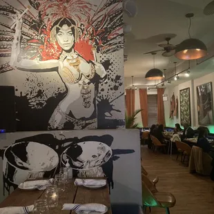 Bar side of the restaurant