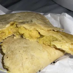 Inside curry chicken patty
