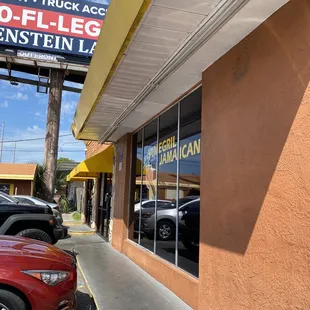 the entrance to the restaurant