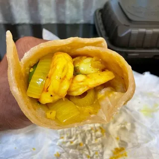 Curried Shrimp Roti