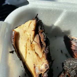 Old dried out jerk chicken from Negril Spice