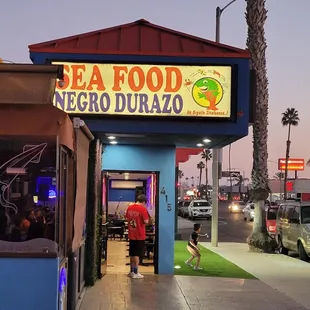 the entrance to the restaurant