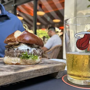 Truffle Burger and Draft Beer