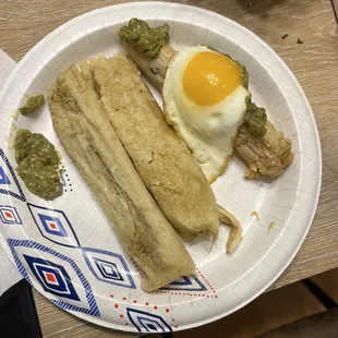 My husband added an egg to his tamale