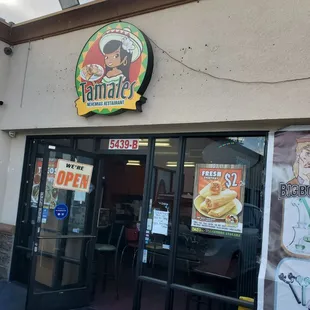 the front of the restaurant