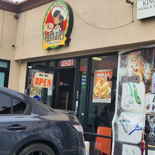 a car parked outside