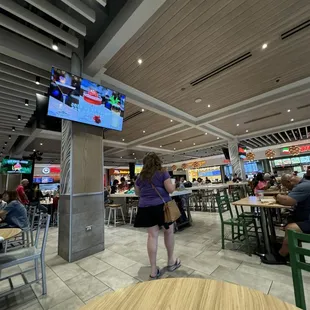 Lots of counter, booth and low tables for diners