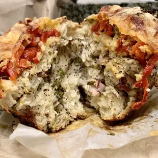 Savory Pull Apart (cheese, roasted peppers, ham and leek I think?  Outstanding.