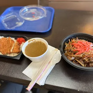 Gyudon and Chicken Katsu