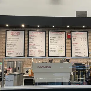 menus on the wall