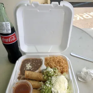 Chicken Taquitos with all the fixins