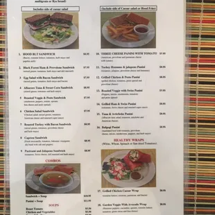 Lunch menu front