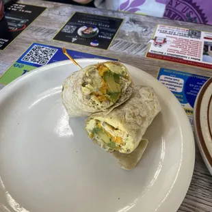 Breakfast Burrito +Avocado +Spinach -Salsa