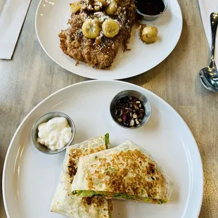 Banana bread French toast, crunch wrap