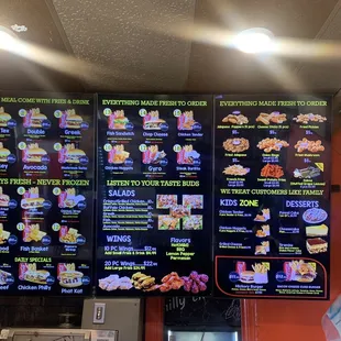menus and prices