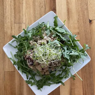 Vegan "chicken" Waldorf salad