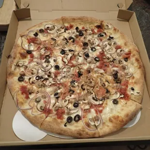 a pizza in a pizza box