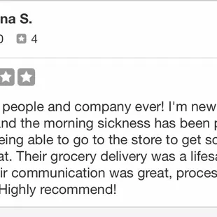 a twee message from a customer