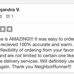 an example of a customer's response