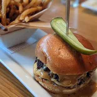 A Better Knockoff burger with fries