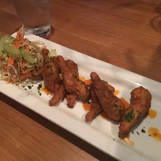 Fried Quail Legs Buffalo Style