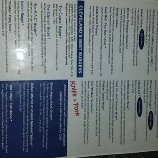Current 2021 Menu