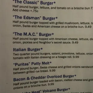 menu