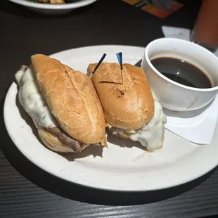 Roast beef dip sandwich