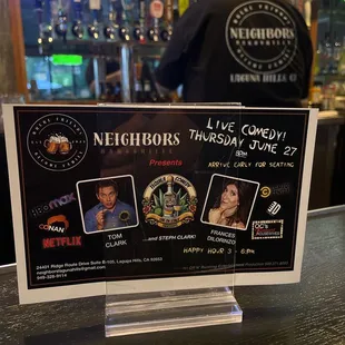 Bar and upcoming events