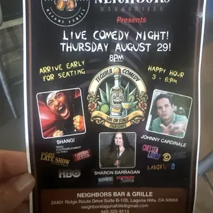 Live comedy night!
