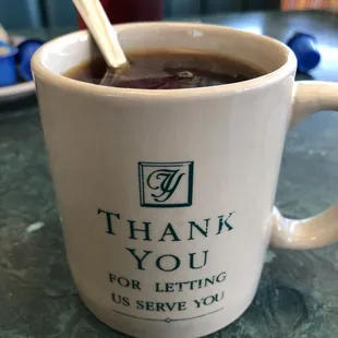Welcoming cup of fresh coffee