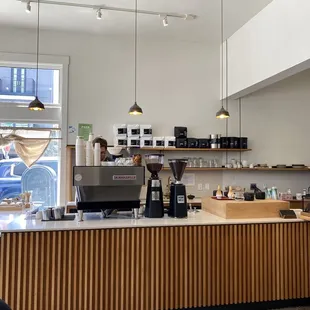 a coffee shop counter