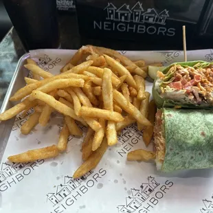 Crispy Buffalo Chicken Wrap with Fries