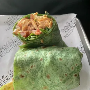 Grilled buffalo chicken wrap