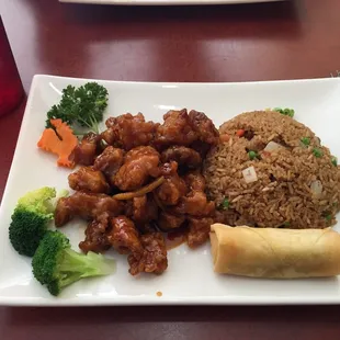 Orange chicken lunch special