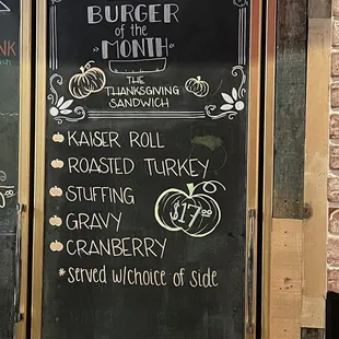 Burger of the month for November 2021