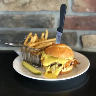 a sandwich and fries