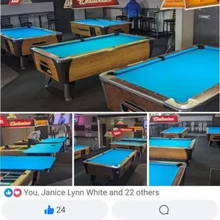 Recovered pool tables