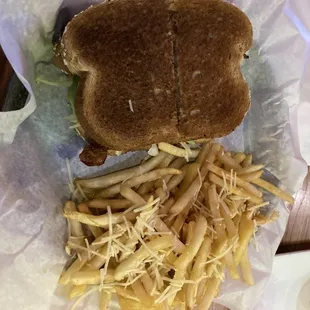BLTA Sandwich with Garlic Fries