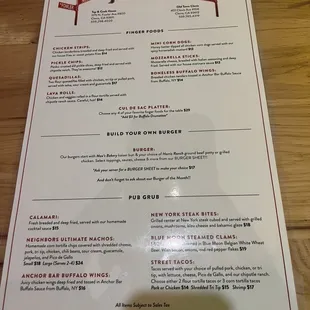menu