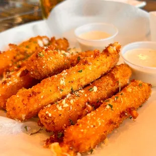 Homemade fried cheese sticks