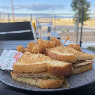 a plate of sandwiches
